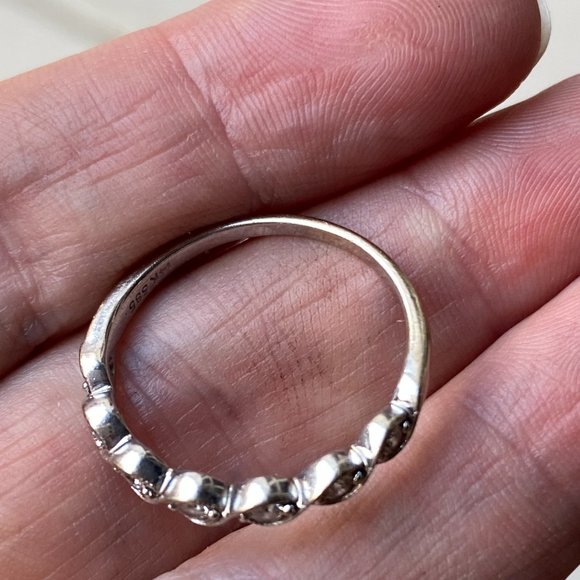14K White Gold Diamond Half Eternity Ring - Picture 6 of 9